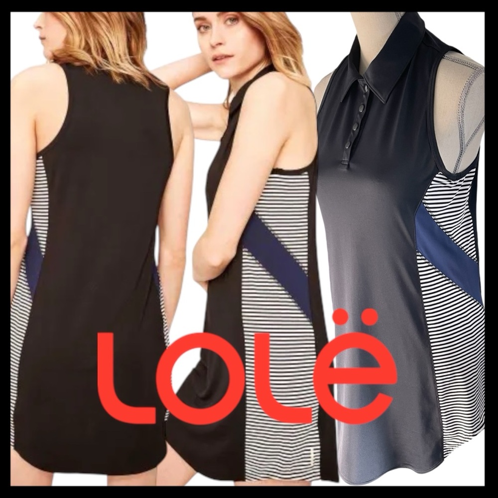 Lole Navy/White Side Stripe Collared Adisa Dress (S) - Picture 3 of 13